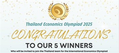 ขอแสดงความยินดีกับน้อง ๆ ทั้ง 5 คน ที่ได้เป็นตัวแทนประเทศไทยในการแข่งขัน International Economics Olympiad  2025 Huge congratulations to Thailand’s Top 5 brilliant students