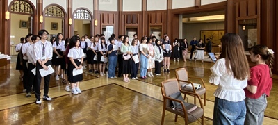 นิสิตคณะเศรษฐศาสตร์เข้าร่วมพิธีเปิดโครงการแลกเปลี่ยนนิสิตระยะสั้น Meiji SPSE Summer Program Explore Japan: Politics, Economy and Society ณ Meiji University กรุงโตเกียว